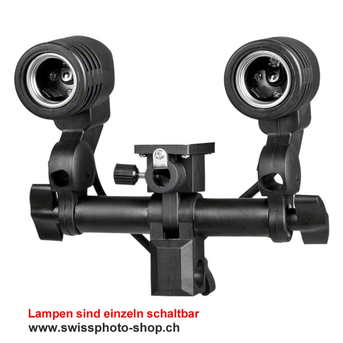 Foto Studio Schirm- und Lampenhalter 2-fach für E27 Fassung
